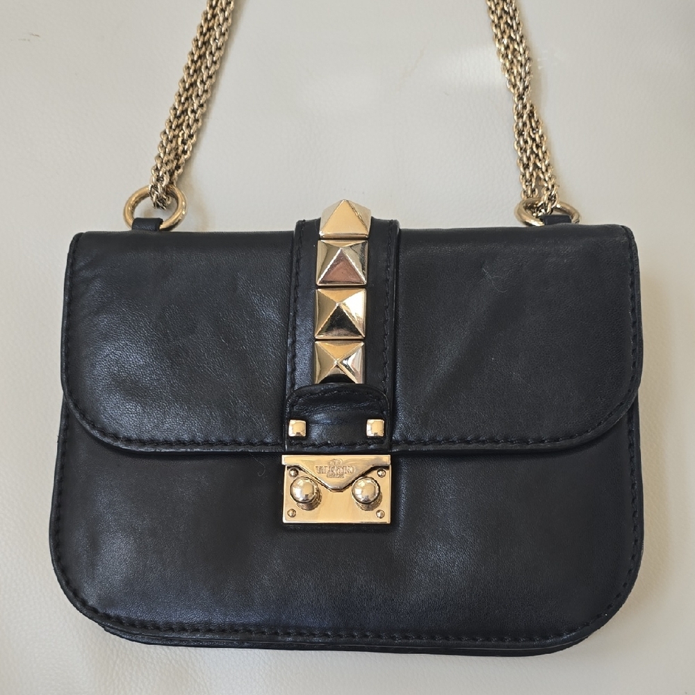 Valentino Black Leather rock stud bag